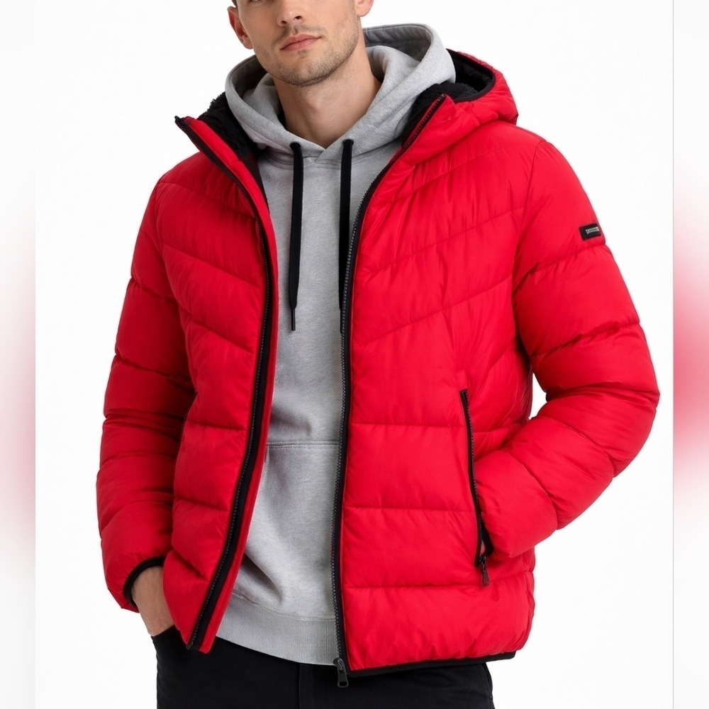 Men's Calvin Klein Red Puffer Jacket Size L